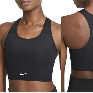 Nike swoosh dri fit bra in black